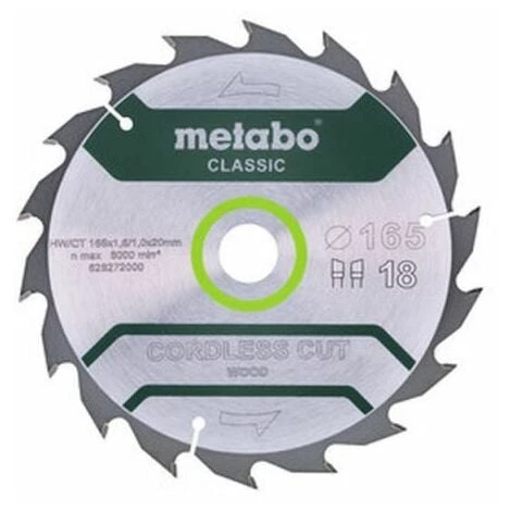 Metabo Lame De Scie Circulaire HW/CT 165 X 20, Nombre De Dents 18, Classic (628272000) 4 Metabo Lame De Scie Circulaire HW/CT 165 X 20, Nombre De Dents 18, Classic (628272000) – Image 2