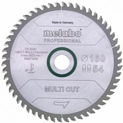 Metabo Lame De Scie 'Multi Cut - Professional', 165x20 Z54 FZ/TZ 5° - 628293000