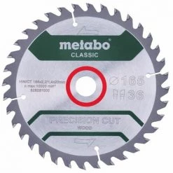 Metabo Lame De Scie 'Precision Cut Wood - Classic', 160x20 Z36 WZ 10° /B - 628659000