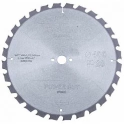 Metabo Lame De Scie 'Power Cut Wood - Classic', 400x3,2/2,2x30 Z28 TZ 15° - 628647000