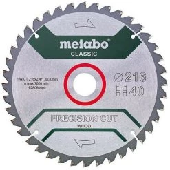 Metabo - Lame De Scie Circulaire «precision Cut Wood» Classic 216x2.4x30 Mm 40 Dents WZ