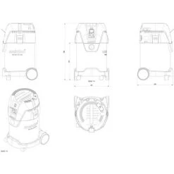Metabo - Aspirateur Eau Et Poussières 1250 W 210 HPa 3600 L/min Réservoir 30 L - ASA 30 L PC Inox -Metabo Soldes 18338097 3