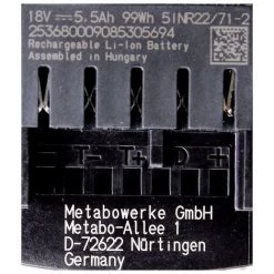 Metabo Set 18V - 2x Batteries LiHD 5,5Ah ( 625368000 )