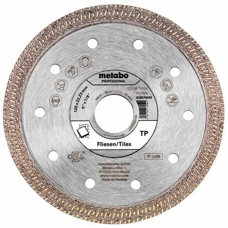 Metabo Meule De Tronçonnage Diamantée 125x22,23mm, « TP », Carrelage « Professional » - 628579000 3 Metabo Meule De Tronçonnage Diamantée 125x22,23mm, « TP », Carrelage « Professional » - 628579000