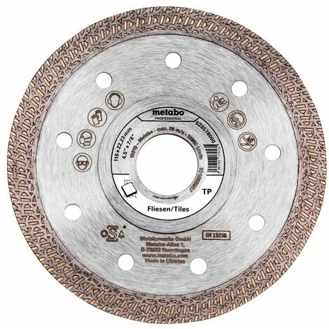 Metabo Meule De Tronçonnage Diamantée 115x22,23mm, « TP », Carrelage « Professional » - 628578000 3 Metabo Meule De Tronçonnage Diamantée 115x22,23mm, « TP », Carrelage « Professional » - 628578000
