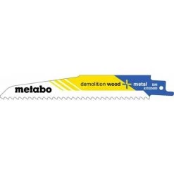 Metabo 5 Lames De Scie Sabre « Demolition Wood + Metal » 150 X 1,6 Mm, BiM, 4,3 Mm/ 6 TPI - 631925000