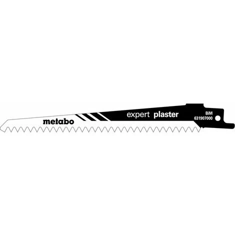 Metabo 5 Lames De Scie Sabre « Expert Plaster » 150 X 1,25 Mm, BiM, 4,3 Mm/ 6 TPI - 631907000 3 Metabo 5 Lames De Scie Sabre « Expert Plaster » 150 X 1,25 Mm, BiM, 4,3 Mm/ 6 TPI - 631907000