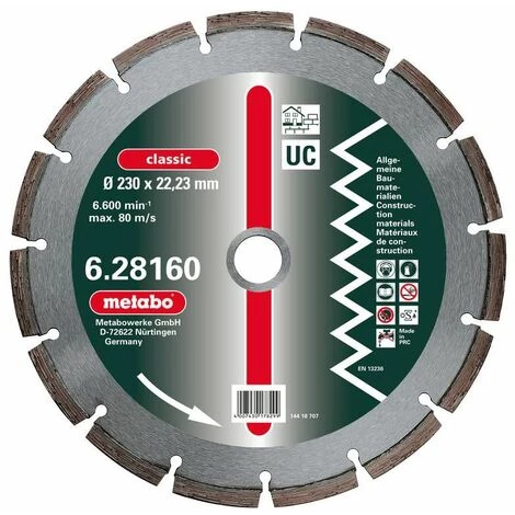 Metabo Meule De Tronçonnage Diamantée, 115 X 2,15 X 22,23 Mm, "classic", "UC", Universelle - 628156000 3 Metabo Meule De Tronçonnage Diamantée, 115 X 2,15 X 22,23 Mm, "classic", "UC", Universelle - 628156000