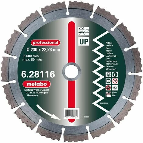 Metabo Meule De Tronçonnage Diamantée, 115 X 2,15 X 22,23 Mm, "professional", "UP", Universelle - 628114000 3 Metabo Meule De Tronçonnage Diamantée, 115 X 2,15 X 22,23 Mm, "professional", "UP", Universelle - 628114000