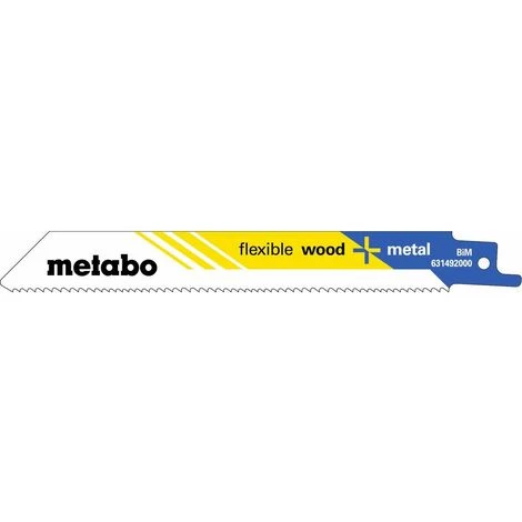 Metabo 25 Lames De Scie Sabre « Flexible Wood + Metal » 150 X 0,9 Mm, BiM, 1,8-2,6 Mm/ 10-14 TPI - 628246000 3 Metabo 25 Lames De Scie Sabre « Flexible Wood + Metal » 150 X 0,9 Mm, BiM, 1,8-2,6 Mm/ 10-14 TPI - 628246000