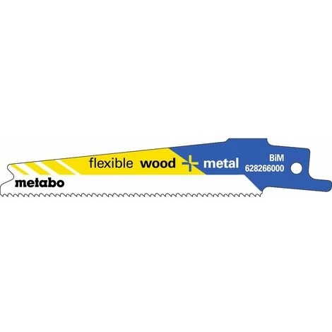 Metabo 5 Lames De Scie Sabre « Flexible Wood + Metal » 100 X 0,9 Mm, BiM, 1.41-1.81 Mm/ 14-18 TPI - 628266000 3 Metabo 5 Lames De Scie Sabre « Flexible Wood + Metal » 100 X 0,9 Mm, BiM, 1.41-1.81 Mm/ 14-18 TPI - 628266000