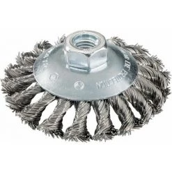 Metabo Brosse Boisseau 100x0,5x10 Mm/ M 14, Fil Métallique Torsadé, Modèle Coudé, épaisseur De Fil 0,50 Mm - 623803000
