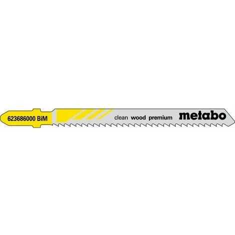 Metabo 5 Lames De Scie Sauteuse « Clean Wood Premium » 74/ 2,5 Mm, BiM - 623686000 3 Metabo 5 Lames De Scie Sauteuse « Clean Wood Premium » 74/ 2,5 Mm, BiM - 623686000