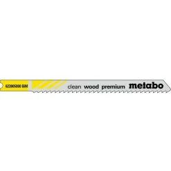 Metabo 5 Lames De Scie Sauteuse « Clean Wood Premium » En U 82/ 2,5 Mm, BiM, Queue Universelle - 623905000