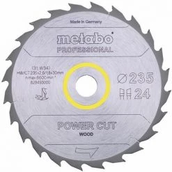 Metabo Lame De Scie "Power Cut Wood - Professional", 235x2,6/1,8x30, Z24 WZ 20° - 628493000