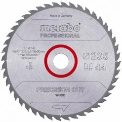 Metabo Lame De Scie "Precision Cut Wood - Professional", 235x2,6/1,8x30, Z44 WZ 15° - 628494000