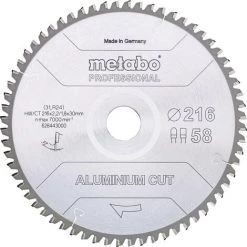Metabo ALUMINIUM CUT PROFESSIONAL 628447000 Lame De Scie Circulaire 254 X 30 X 2 Mm Nombre De Dents: 72 1 Pc(s)