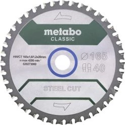 Metabo Metabowerke 628273000 Lame De Scie Circulaire 165 X 20 X 1.6 Mm Nombre De Dents: 40 1 Pc(s)