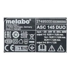 Metabo ASC 145 DUO Double Chargeur Rapide (627495000) 10 Metabo ASC 145 DUO Double Chargeur Rapide (627495000) -Metabo Soldes 33515339 4