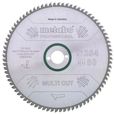 METABO 628088000 - Cie àlame Pour Métal Dur HW CT Coupe Multiple Dent De 250x30mm 80 DP DT 5 ° Négatif 3 METABO 628088000 - Cie àlame Pour Métal Dur HW CT Coupe Multiple Dent De 250x30mm 80 DP DT 5 ° Négatif