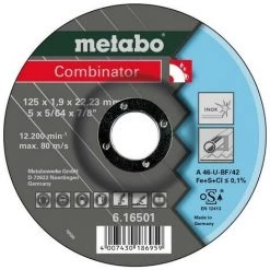 METABO 616501000 - Di Que Abra If Incru Tation Combinator Cour De Bar Rectif Pour Acier Inox A46-U 125x19x2223mm 25 Ud
