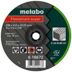 METABO 616660000 - Flexible Super C24-N Meuleu E D'angle D'ébauche Di Que Pour Pierre 180x6x2223mm (10 Ud Conteneur)