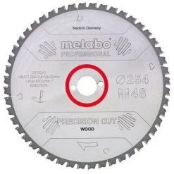 METABO 628048000 - Cie àlame Pour Métal Dur Découpe De Préci Ion Dent 250x30mm 60 DI 5 ° Négatif