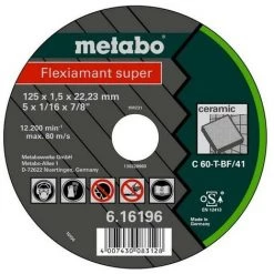 METABO 616195000 - Plat éparation Di Que Meuleu E D'angle Flexible Super C60-T Pour Céramique 115x1x2223mm (25 Ud Conteneur)