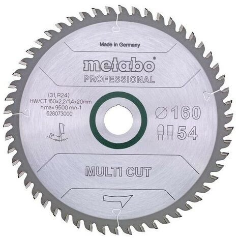 METABO 628076000 - Cie àlame Pour Métal Dur HW CT Coupe Multiple Dent De 190x20mm 54 DP DT 5 ° Négatif 3 METABO 628076000 - Cie àlame Pour Métal Dur HW CT Coupe Multiple Dent De 190x20mm 54 DP DT 5 ° Négatif