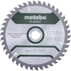 Metabo MULTI CUT CLASSIC 628277000 Lame De Scie Circulaire 160 X 20 X 1.4 Mm Nombre De Dents: 42 1 Pc(s)