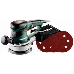 Metabo Ø 150mm Aléatoire Orbit Sander SXE 450 TurboTec Set + 25 Feuilles Abrasives