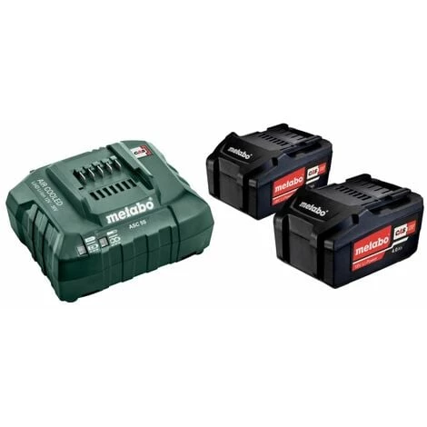 Metabo 18V Batterie 2x 4,0 Ah Li Chargeur + Jeu De Base ASC 55 3 Metabo 18V Batterie 2x 4,0 Ah Li Chargeur + Jeu De Base ASC 55