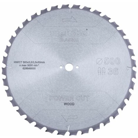 Metabo Lame De Scie 500X3,8 / 2,8X30 Z36 TZ 15 ° Coupure De Courant WOOD - CLASSIQUE 3 Metabo Lame De Scie 500X3,8 / 2,8X30 Z36 TZ 15 ° Coupure De Courant WOOD - CLASSIQUE