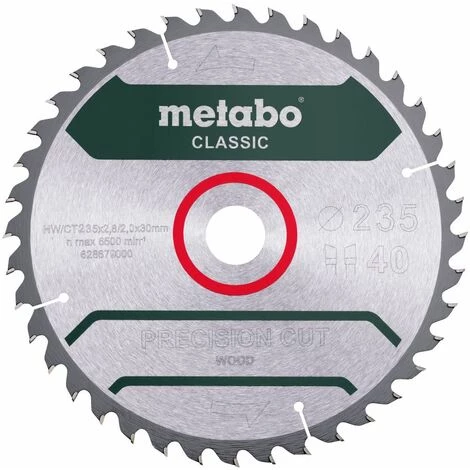 Metabo Lame De Scie Circulaire De Précision Coupe Classique 235x30 40 WZ 15 ° 3 Metabo Lame De Scie Circulaire De Précision Coupe Classique 235x30 40 WZ 15 °