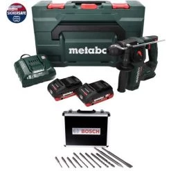Metabo BH 18 LTX BL 16 Perceuse à Percussion Sans Fil 18 V 1,3 J SDS-plus Brushless + 2x Batteries 4,0 Ah + Chargeur + Jeu De Perceuses Et Burins - 11 Pièces, Certifié PGM + Coffret MetaBOX 10 Metabo BH 18 LTX BL 16 Perceuse à Percussion Sans Fil 18 V 1,3 J SDS-plus Brushless + 2x Batteries 4,0 Ah + Chargeur + Jeu De Perceuses Et Burins - 11 Pièces, Certifié PGM + Coffret MetaBOX -Metabo Soldes 48934142 4