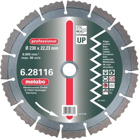 METABO Disque De Coupe Diamant. 350 X 3.2 X 20.0 / 25.4mm. Pr 3 METABO Disque De Coupe Diamant. 350 X 3.2 X 20.0 / 25.4mm. Pr
