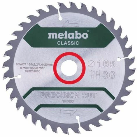 METABO Lame De Scie "bois De Précision - Classique", 165x2,2/1,4x20 Z36 WZ 15° (628281000) 3 METABO Lame De Scie "bois De Précision - Classique", 165x2,2/1,4x20 Z36 WZ 15° (628281000)