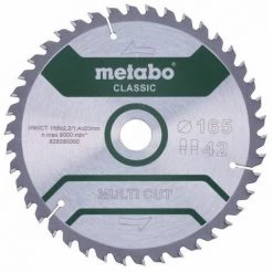 METABO Lame De Scie "coupe Multiple - Classique", 165x2,2/1,4x20 Z42 FZ/TZ 5° (628280000)