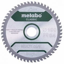 METABO Lame De Scie "coupe Multiple - Classique", 190x2,2/1,4x30 Z54 FZ/TZ 5° (628282000) -Metabo Soldes 52502971 2
