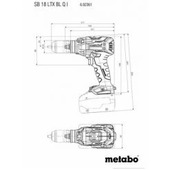 Metabo Perceuse à Percussion Sans Fil 18V SB 18 LTX BL Q I / 2x Batterie 5,2 Ah, MetaBox 145 L -Metabo Soldes 53588711 3