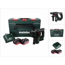 Metabo BH 18 LTX BL 16 Perceuse à Percussion Sans Fil 18 V 1.3 J SDS-plus Brushless + 2x Batteries 8.0 Ah + Chargeur + Coffret MetaBOX