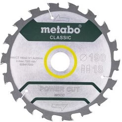 Metabo Lame De Scie "power Cut Wood - Classic", 190x2,2/1,4x30, Z18 WZ 5°/B - 628417000