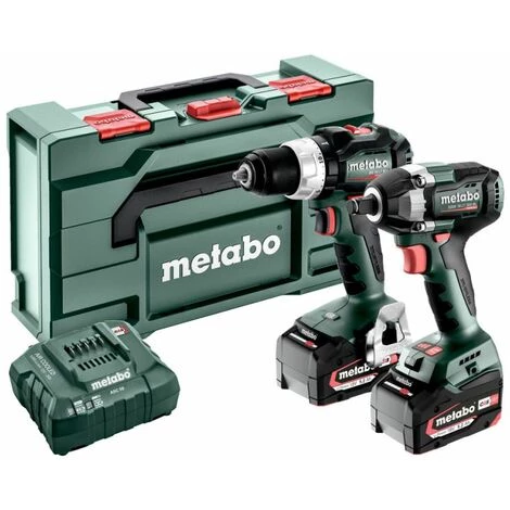 METABO Machines à Batterie Combo Set 2.9.3 18 V | SSW 18 LT 300 BL | BS 18 LT BL | 2x Batterie 5.2 AH | Chargeur Comme 3 METABO Machines à Batterie Combo Set 2.9.3 18 V | SSW 18 LT 300 BL | BS 18 LT BL | 2x Batterie 5.2 AH | Chargeur Comme
