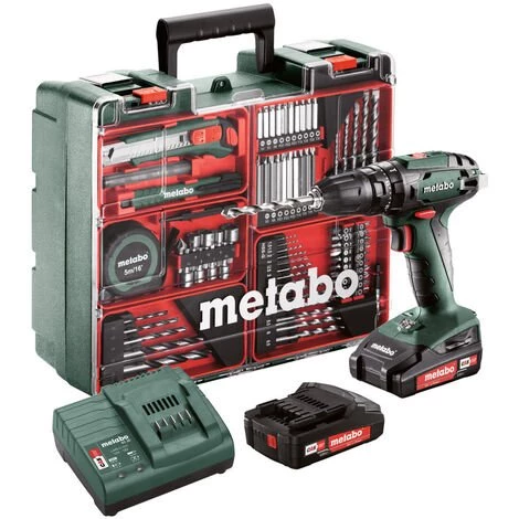 Metabo Perceuse à Percussion Sans Fil SB 18 Set, 18V 2x2Ah Li-Ion, Chargeur SC 30, Coffret, Atelier Mobile - 602245880 3 Metabo Perceuse à Percussion Sans Fil SB 18 Set, 18V 2x2Ah Li-Ion, Chargeur SC 30, Coffret, Atelier Mobile - 602245880
