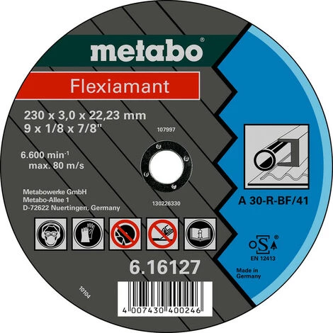 Metabo Meules De Tronçonnage Flexiamant 125x2,5x22,2 Acier 3 Metabo Meules De Tronçonnage Flexiamant 125x2,5x22,2 Acier