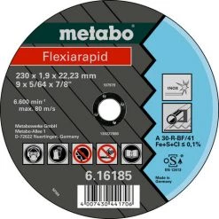 Metabo Meules De Tronçonnage Flexiarapid 230x1,9x22,2 Acier Inoxydable