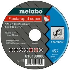 Metabo Meules De Tronçonnage Flexiamant Super 125x1,0x22,2 Acier