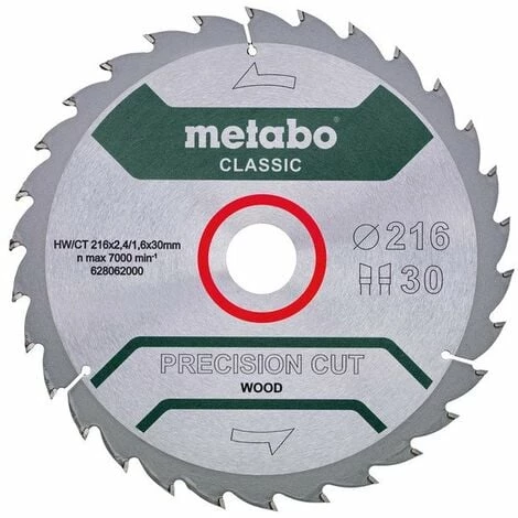 Metabo Lame HW/CT 216x30, 30 WZ22 Pour Scie Circulaire 3 Metabo Lame HW/CT 216x30, 30 WZ22 Pour Scie Circulaire