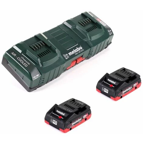Metabo Basis Set: 2x Batteries LIHD 4,0Ah + Chargeur Double ASC 145 DUO 5 Metabo Basis Set: 2x Batteries LIHD 4,0Ah + Chargeur Double ASC 145 DUO – Image 3