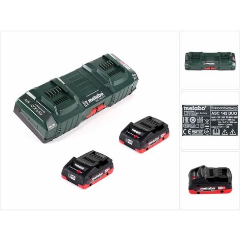 Metabo Basis Set: 2x Batteries LIHD 4,0Ah + Chargeur Double ASC 145 DUO 7 Metabo Basis Set: 2x Batteries LIHD 4,0Ah + Chargeur Double ASC 145 DUO – Image 5